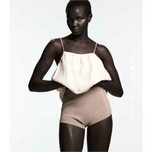 Zara New Brown/Taupe Knit Briefs High-Waisted With Elastic Waistband Sz S